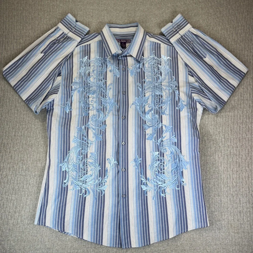 Country western cowboy rodeo bundle Embra 2 Dress Shirts Men XL‎ embroidered